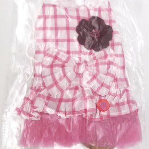 Bow knot Checker Plaid Ruffle Tutu Skirt Princess Dog Cat Dress Pet Clot…